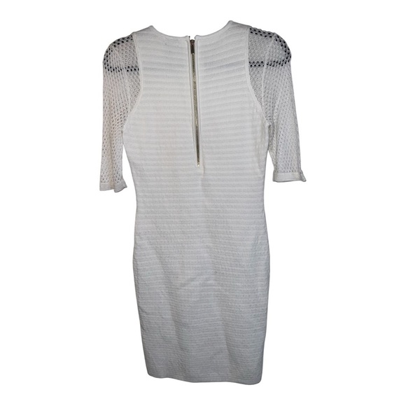 Cache White Ribbed Sheath Dress with Dolman Sleeves, Size Medium NWOT - Picture 3 of 10
